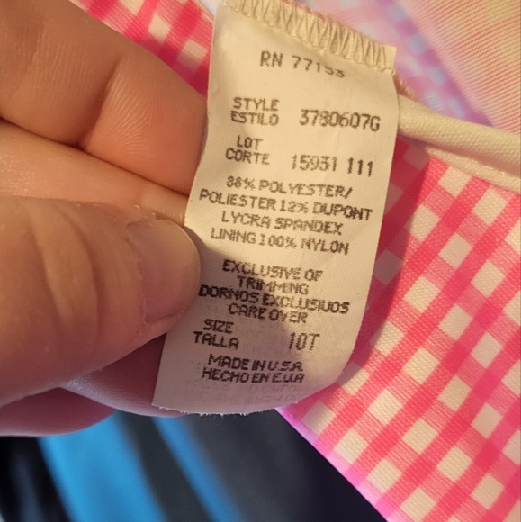 Vintage girls 60's gingham swim suit - Picture 3 of 3